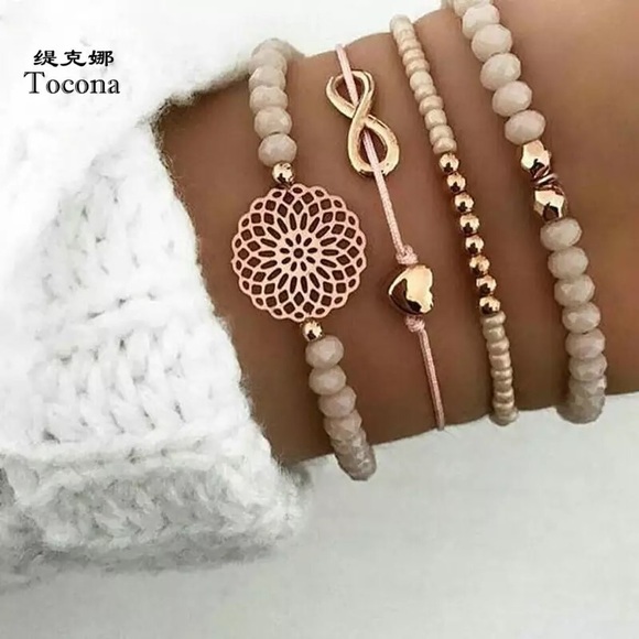 haus of vintage 1984 Jewelry - 10/$10🛍 Pink 4pc Boho Bracelet Set